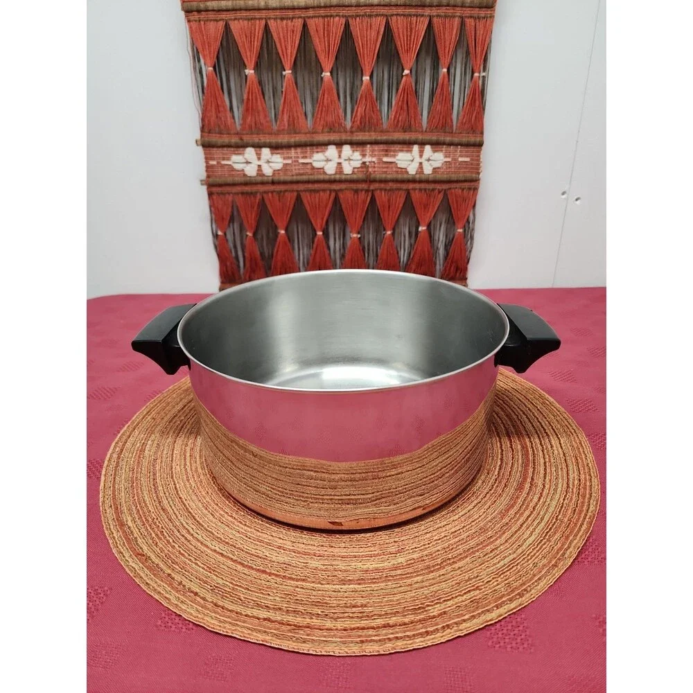 Vintage Revere Ware 1801 Copper Bottom 4.5 Qt Stockpot No Lid Made In The USA